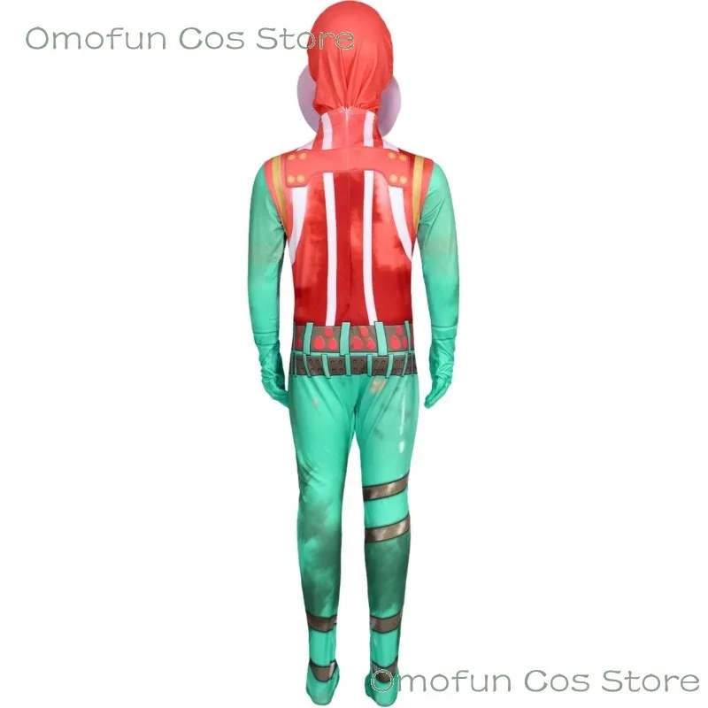 2025 aaa رأس الطماطم Tomatohead تأثيري فورت ملحمي الزي بذلة زي لعبة لعب الأدوار معركة الملابس 110-190 حفلة الهالوين U