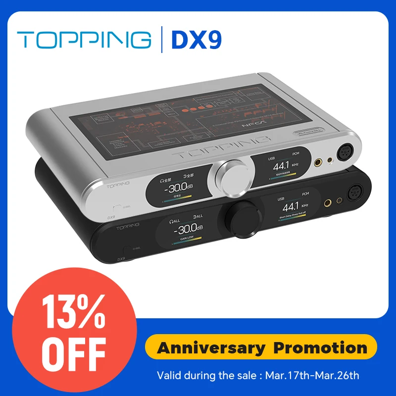 TOPPING DX9 15th Anniversary DAC&Headphone Amplifier AK4499EQ Hi-Res Audio Support LDAC With Remote Control Decoder