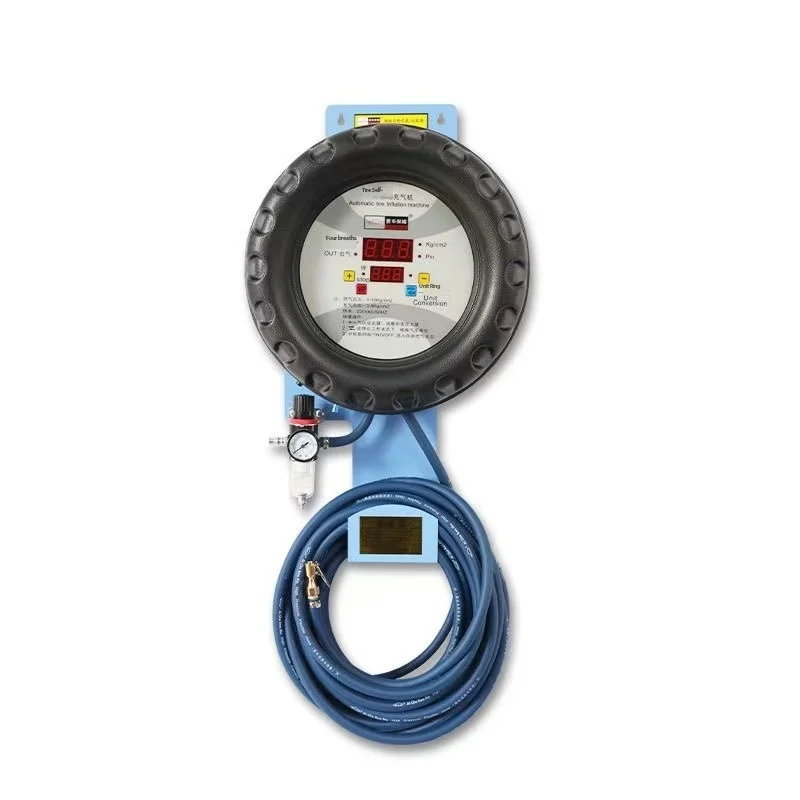Tire Inflator with LED Display Tire Pressure Monitor & Emergency Light Metal Construction 220V 50/60Hz Model