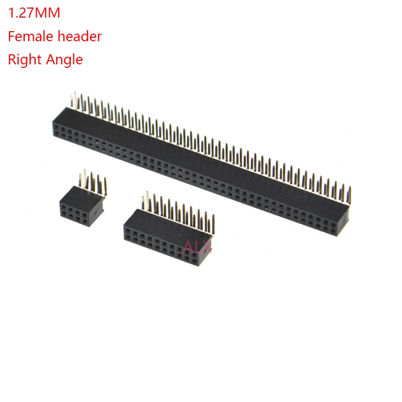 

10PCS 1.27mm pitch 2*2/3/4/5/6/8/20/40 PIN double Row Right Angle FEMALE HEADER Strip Connector Socket 2X3p/4p/6p/8p/20p/40p