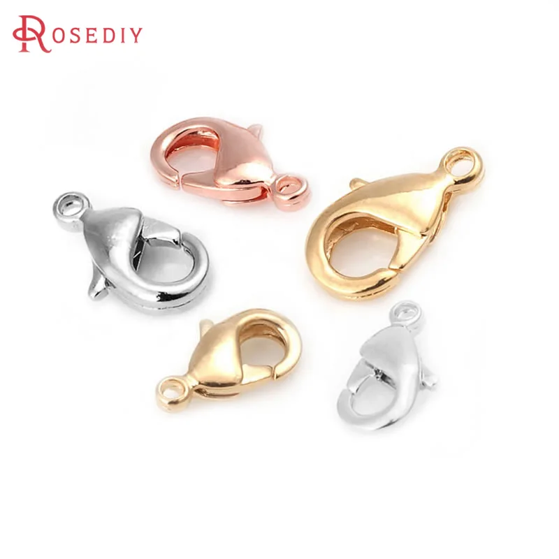 10MM 12MM 15MM 19MM 18K Gold Color Brass Lobster Clasps Connect Clasps High Quality Jewelry Making Supplies Findings Accessories