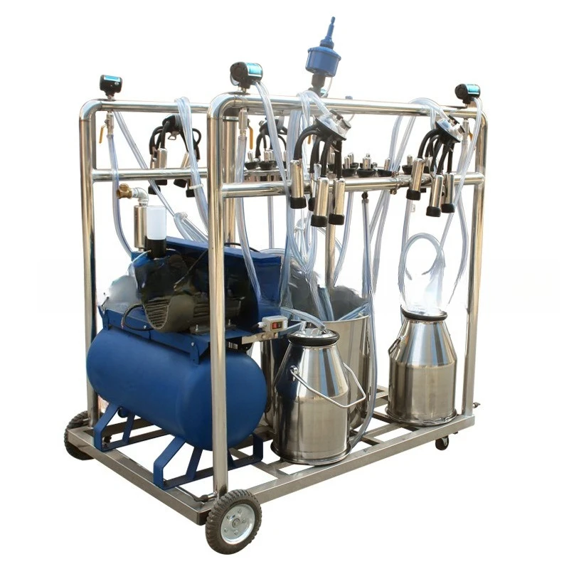 Automatic cleaning of milking machines, cow milkers, can be done simultaneously