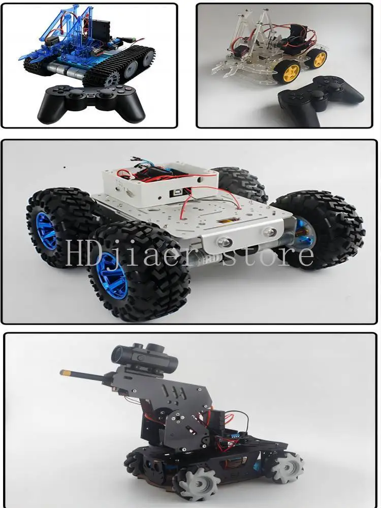 

4 Channel Motor & 8 Channel Servo Shield Board – 6-12V, ESP32/Arduino Compatible, PS2 Joystick RC for Robot Car & Robot Arm