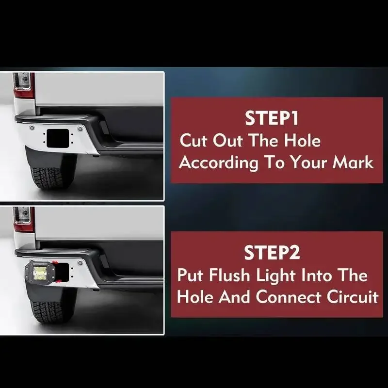 5 Inch Flush Mount LED Pods Lights 48W 4000LM 6000LM Spot Flood Combo LED Light Bar Offroad Driving Fog Light LED Work Light 1Pc