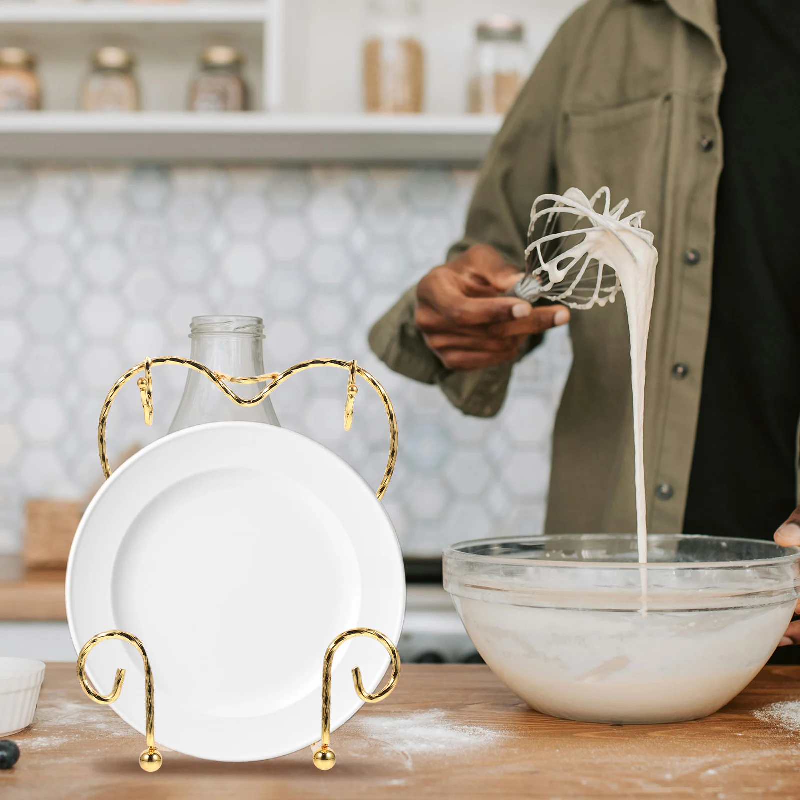 Espositore per piatti per tazze salvaspazio Design antiscivolo Funzione di drenaggio dell'acqua Pezzo decorativo elegante per cucina