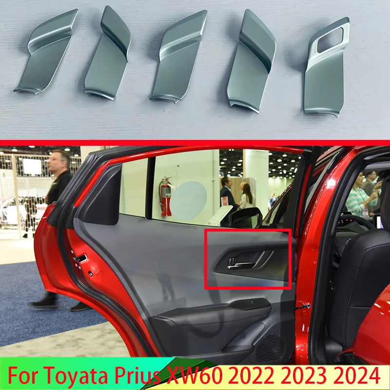 For Toyata Prius XW60 2022 2023 2024 ABS Inner Door Handle Cover Catch Bowl Trim Insert Bezel Frame Garnish