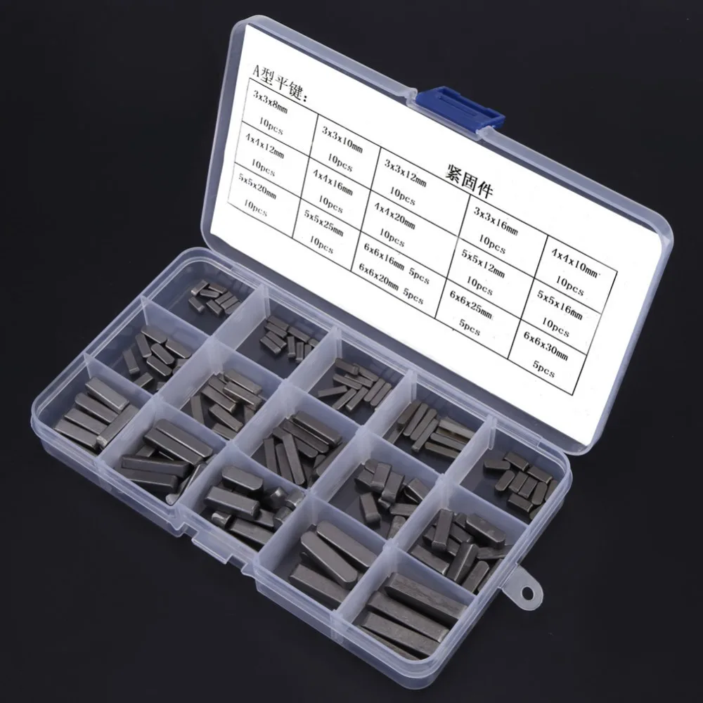 Carbon Steel Round Ended Feather Key Round Ended Parallel Key Stock Assortment Assortment 3mm 4mm 5mm 6mm Pulley Keyway Key