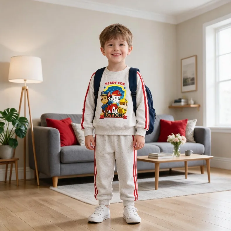 Herbst Winter Jungen Mode Pullover Lange Hose Zweiteiliges Set Kinder O-Ausschnitt Hoodies Jogginghose 2-teiliger Kinder-Trainingsanzug Sweatshirt – Detail 5