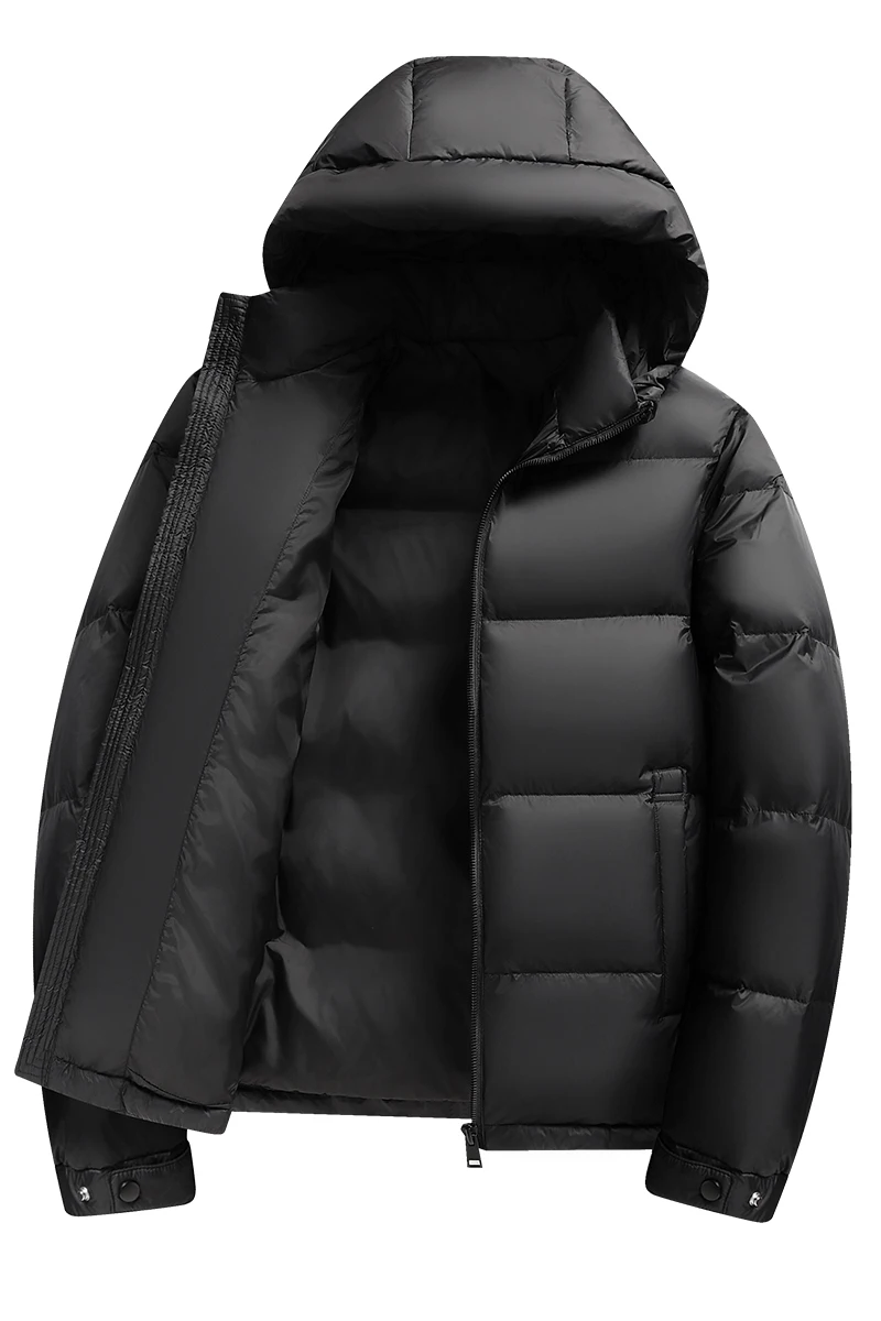 Hot selling 2026 men's 90% white duck down hooded down jacket men warm coat fashionable winter coat for middle-aged and young