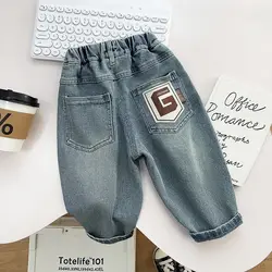 Boys Letter G Jeans Spring Autumn Children's Wear 2026 New Baby Boys Korean Pants Handsome Children's Spring Versatile Pants