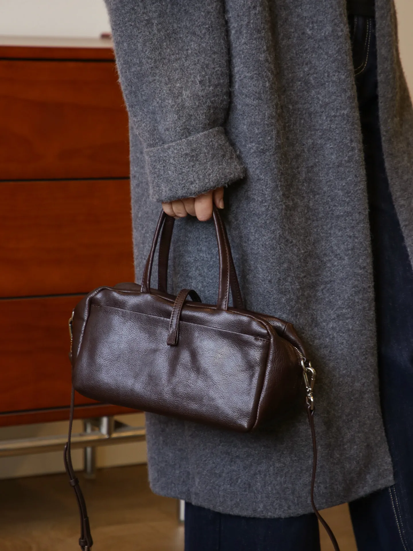 vintage soft genuine leather women's handbag weekend travel party luxury soft vegetable tanned cowhide ladies crossbody bag