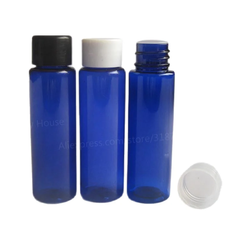 

100 x 30ml High Qualty Cobalt Blue PET Plastic Orifice Reducer Bottles with Screw Cap 30cc Empty Lotion Cosmetic Container