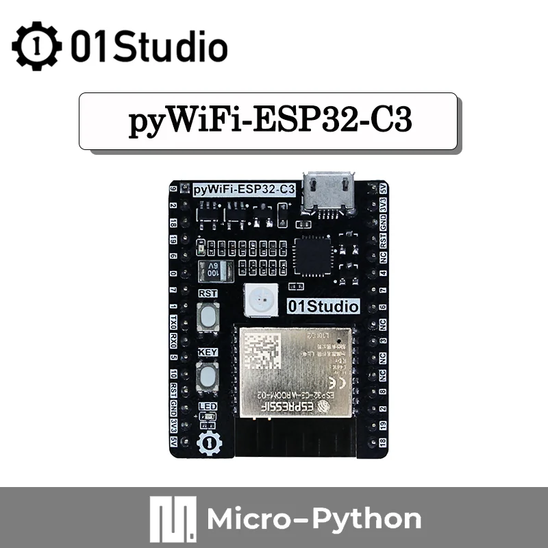 

01Studio pyWiFi- ESP32-C3 Entwicklung Demo Embedded Board MicroPython IOT WiFi Programmierung Entwickeln Drahtlose 01Studio pyWi