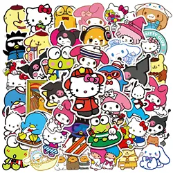 50/100Pcs Sanrio Cartoon Kawaii My Melody Kuromi Stickers for Scrapbooking Laptop Suitcase Waterproof Sticker Decal Kid Toy