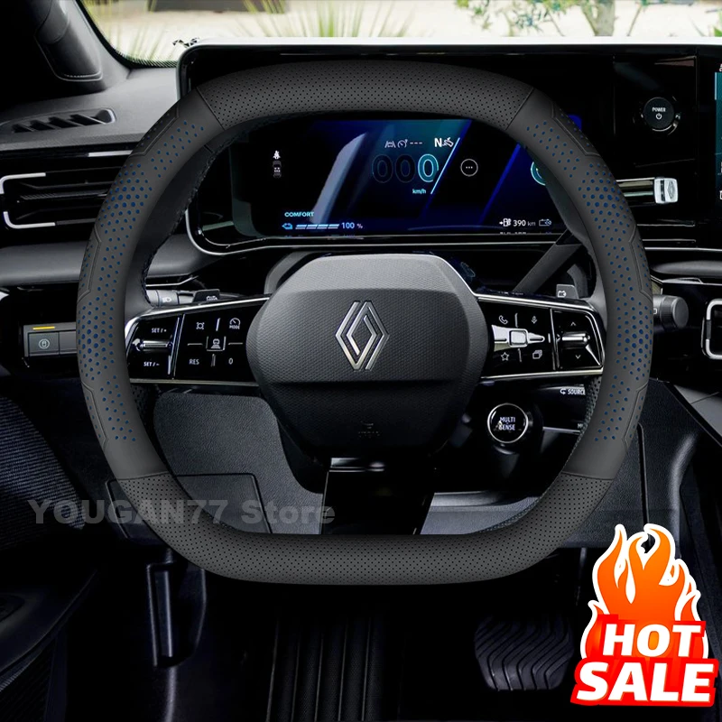 

Leather Car Steering Wheel Cover For Renault Megane E-Tech 2022-2025 Auto Steering Wheel Cover Renault Austral 2025 Accessories