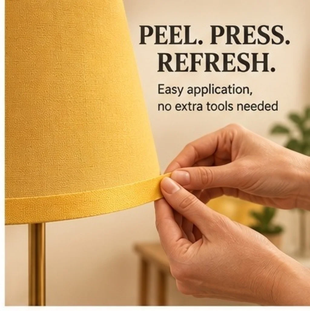 Cloth Edging Tape for Lamp Shades – 6M Self-Adhesive Decorative Trim Strip for Light Covers & DIY Repair