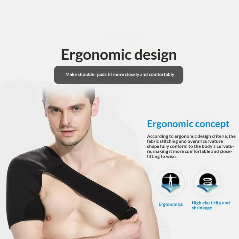 1Pcs Shoulder Pain Relief Massager Brace Self-heating Single Shoulder Wrap Brace For Rotator Cuff Cervical Shoulder Pad`~