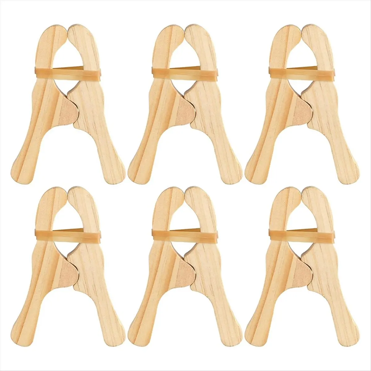 A13M 6-Pack Wooden Play Clips for Curtains, Wardrobes, Balcony, Wooden Clips