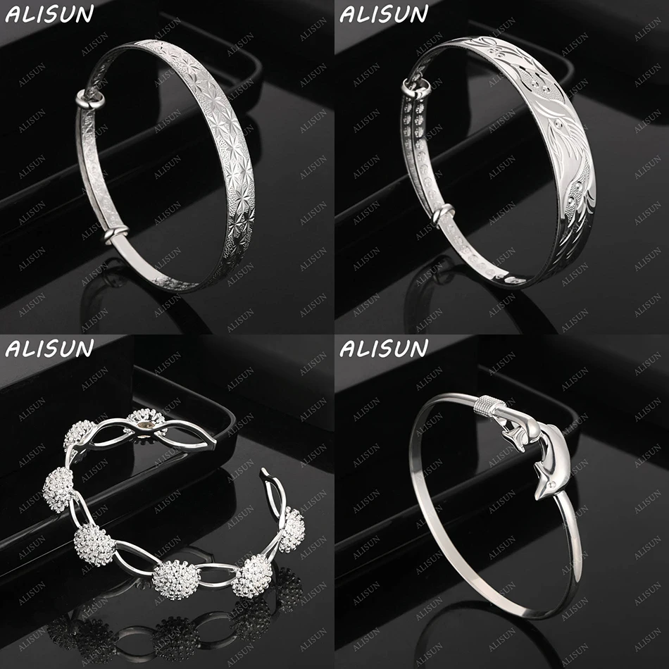 

ALISUN 925 Sterling Silver Design Bangle For Women Men Creativity Gifts Street All-match Party And Daily Wear