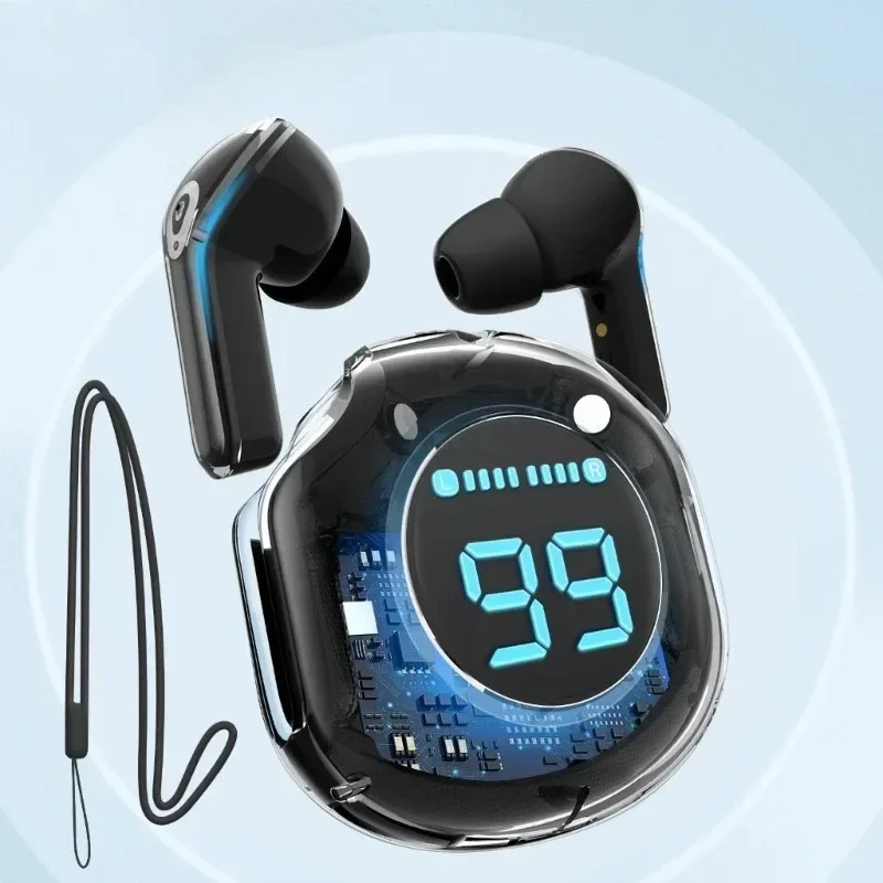 T8 Беспроводные Bluetooth-наушники Светодиодный цифровой дисплей TWS Гарнитура Стереозвук Bluetooth-совместимый 5.3 для всех смартфонов