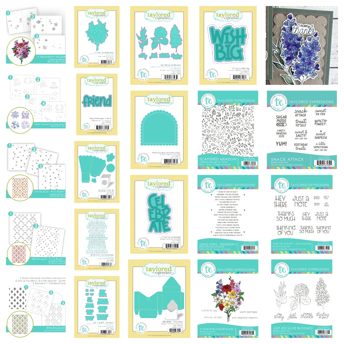 February 2026 New Taylored Bitty Bouquets C'mon & Celebrate Metal Cutting Dies and Stamps for DIY Scrapbook Handmade Photo Album