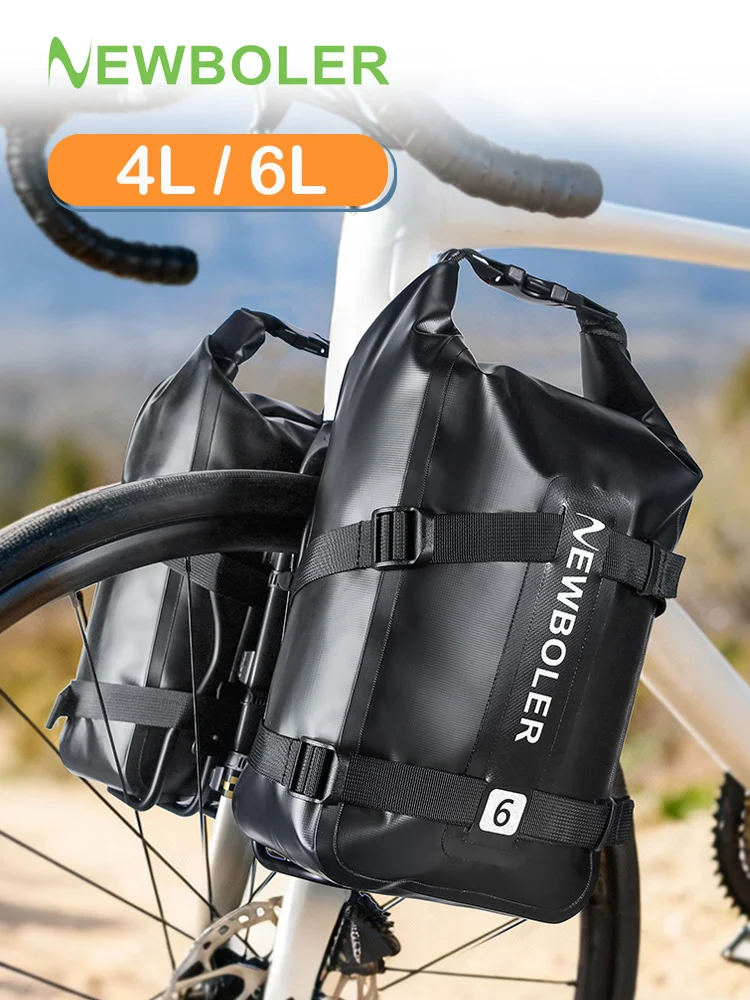 AliExpress NEWBOLER Bicycle Front Fork Shelf With Metal Bike Fork Bag Portable MTB Road Cycling Racks Load Bearing 10L Bike Bag Accessory
