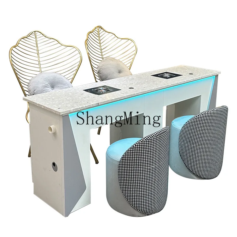 FG Workbench طلاء الأظافر الغراء تخزين متكامل بالجملة طاولة مانيكير بسيطة بيضاء واحدة طاولة مانيكير مانيكير