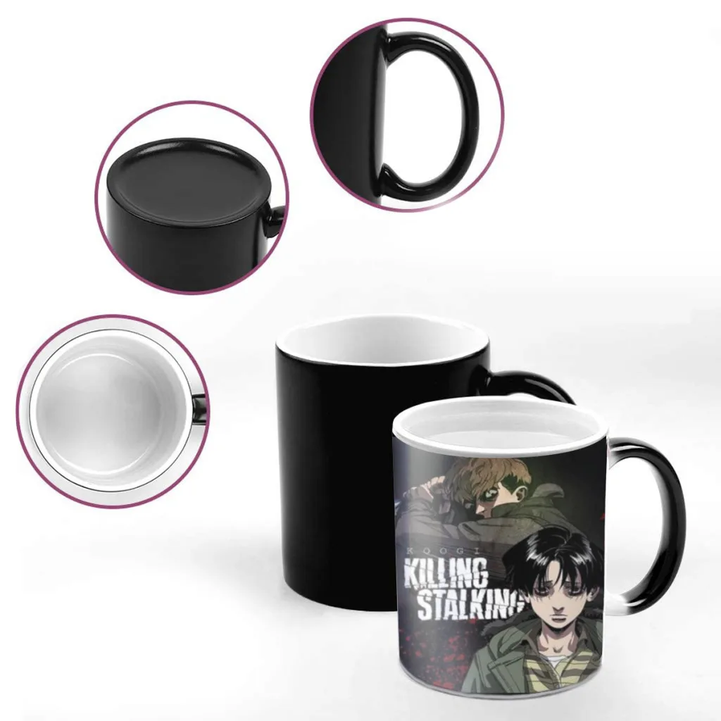 Killing Stalking Anime Movie Coffee Mugs And Mug Creative Color Change Tea Cup Ceramic Milk Cups Novelty Interesting Gifts