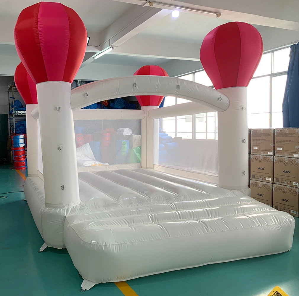 Inflatable Jumping Castle 4*3*2.8M White Bounce House For Kids Bouncy House White For Children With Blower Slide Toys 6523