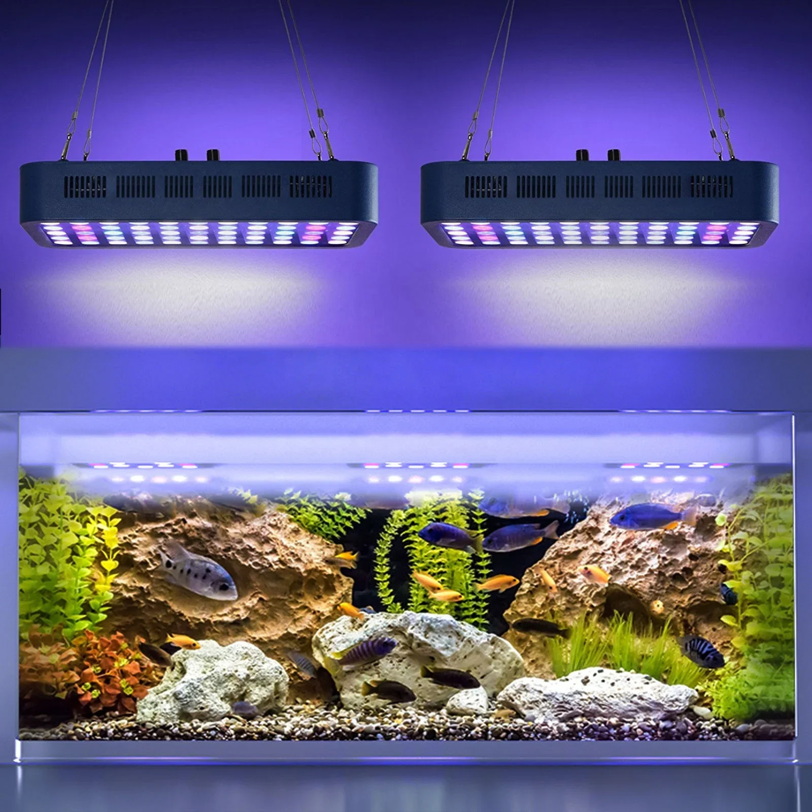 

165w full spectrum panel led aquarium light dimmer change spectrum coral reef light fish tank salt water lamp for plants