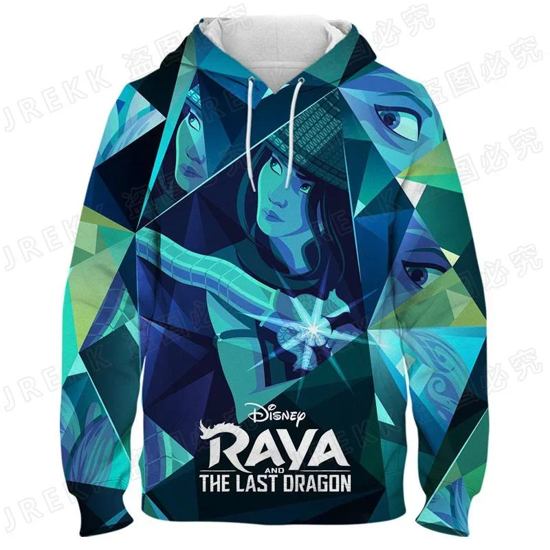 Raya Last Dragon Men's Hoodie MINISO Boys Girls Hoodie 3D Printing Oversized Pullover Disney Men's Hoodie Casual Men's Clothing