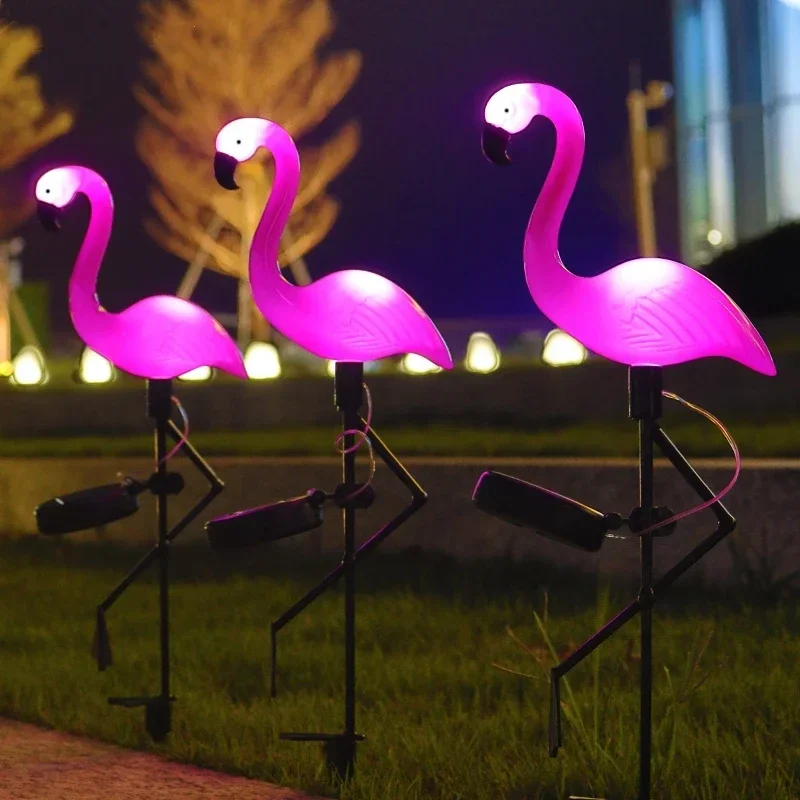 

Solar Waterproof Flamingo Lawn Light Outdoor LED Pink Flamingo Stake Light Yard Landscape Lighting for Garden Park Pathway Decor