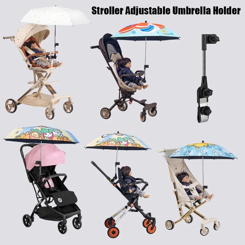 Stroller Adjustable Umbrella Holder Bracket Golf Trolley Baby Stroller Umbrella Holder Outdoor Cart Stroller Sun Umbrella Holder