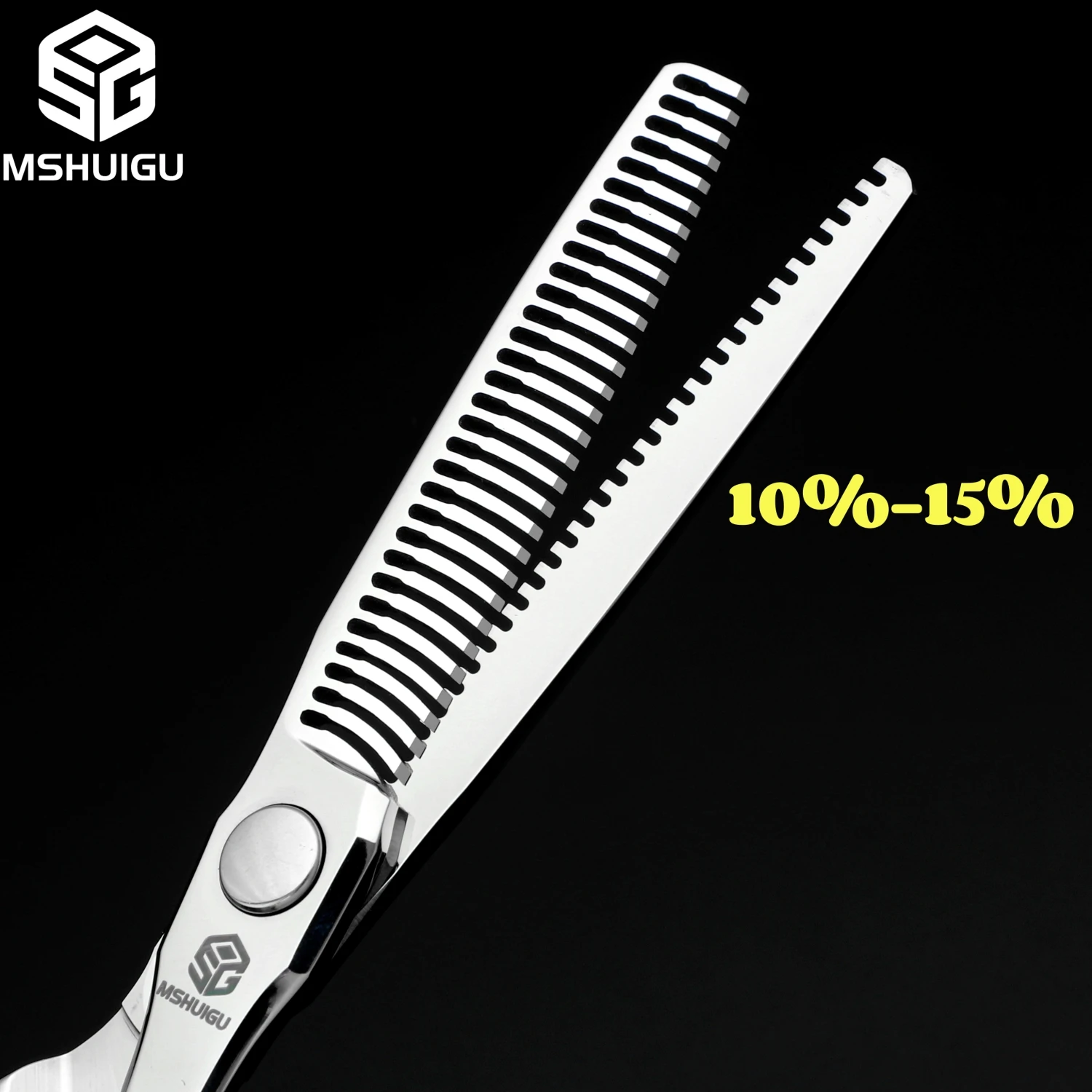 MSHUIGU Professionelle Haarstrukturschere, gebogene Klinge, kann Schere, Friseurschere, Werkzeugzubehör, Japan vg10 Stahl, 15,2 cm verschiebbar – Detail 37