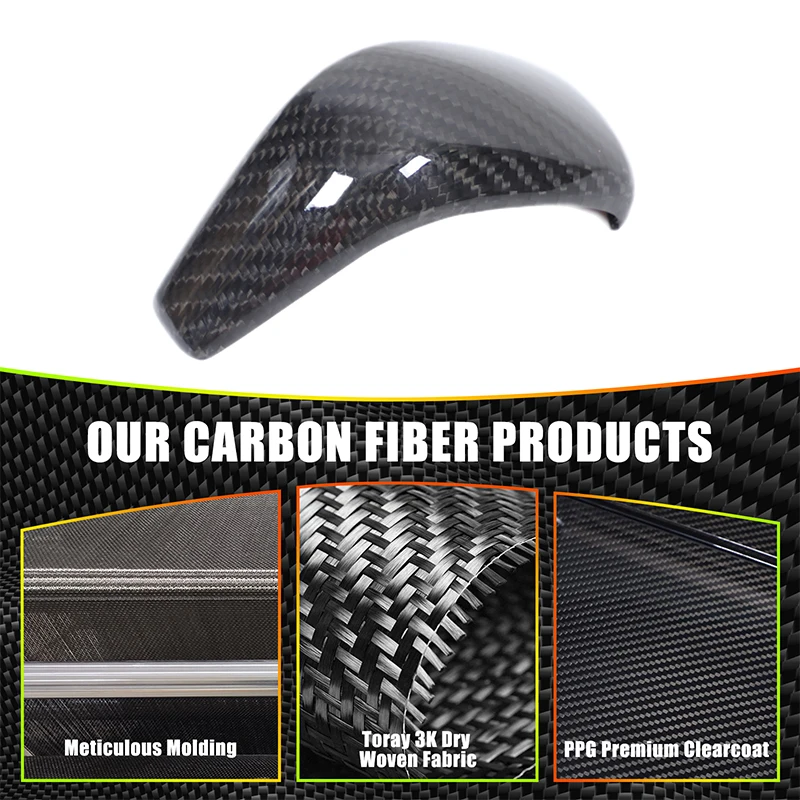 لسوبارو بانثر 2023-2024 رأس تروس داخلي للسيارات غلاف مزخرف من ألياف الكربون الحقيقية #3