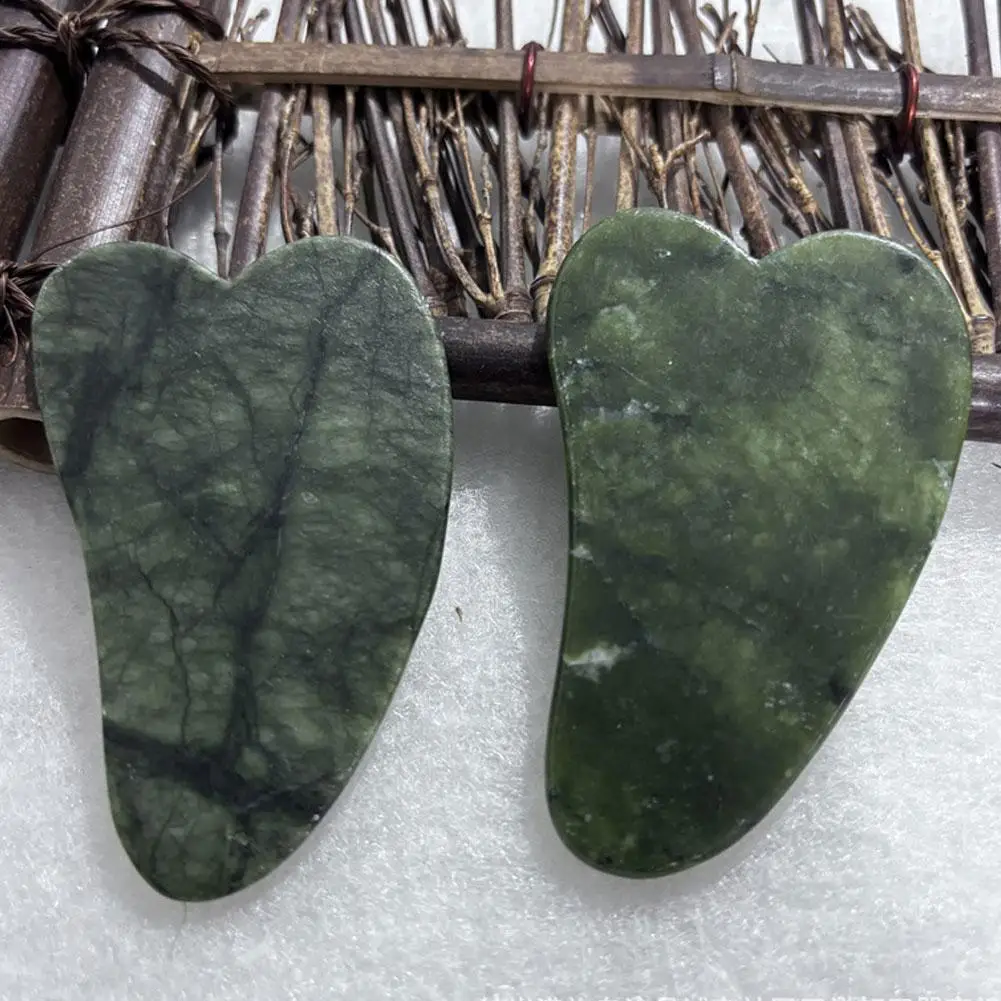 2/3PCS Jade Gua Sha Board Heart-Shaped Gua Sha Facial Tool, Gua Sha แบบดั้งเดิมขูดนวดหินหยกสำหรับนวดหน้า