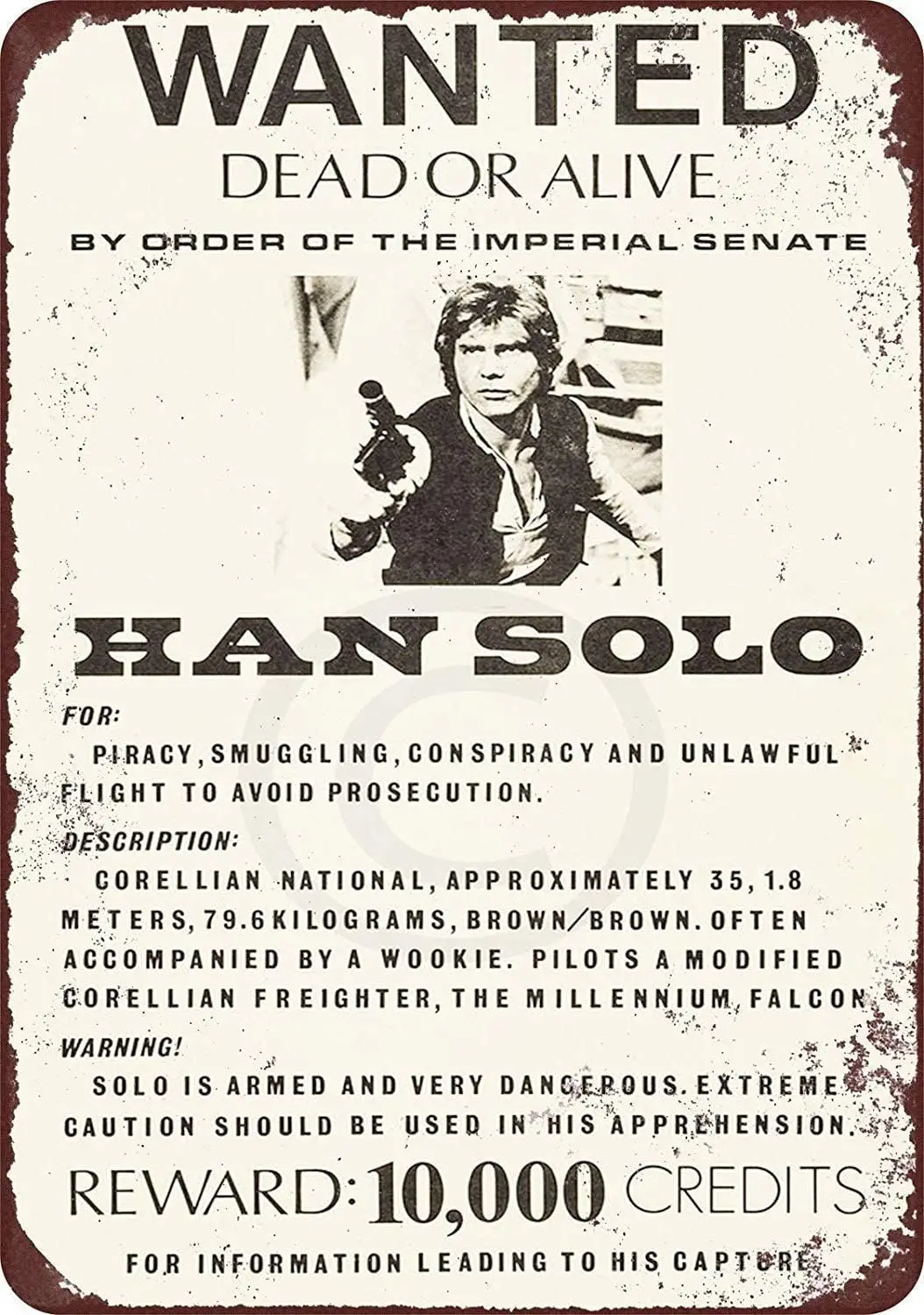 Wisesign Tin Teken Muur Decor Metalen Borden Tin Custom Kraze Han Solo Gezocht Poster Vintage Reproductie 8x12 Gepersonaliseerd