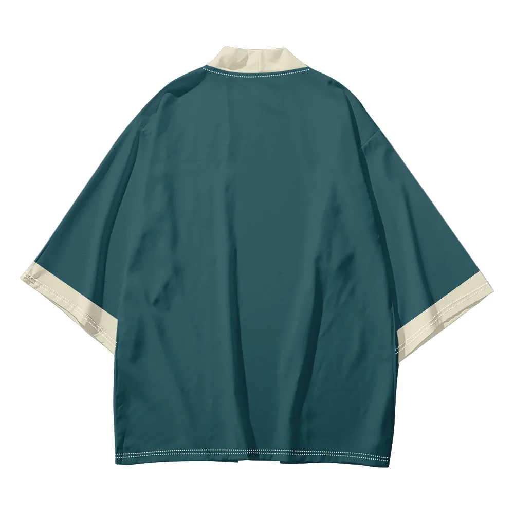 Japanese Style Contrasting Colors Kimono Fashion Casual Cardigan Yukata Summer Beach Men Women Traditional Haori Gift Plus Size