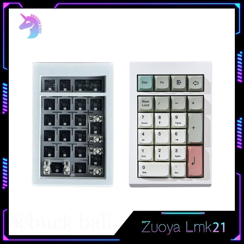 

Zuoya Lmk21 Numeric Keypads Kit 21keys Aluminum Alloy Pad Wireless Bluetooth Via 3 Mode Mini Keyboards Kit Hot Swap Number Pads