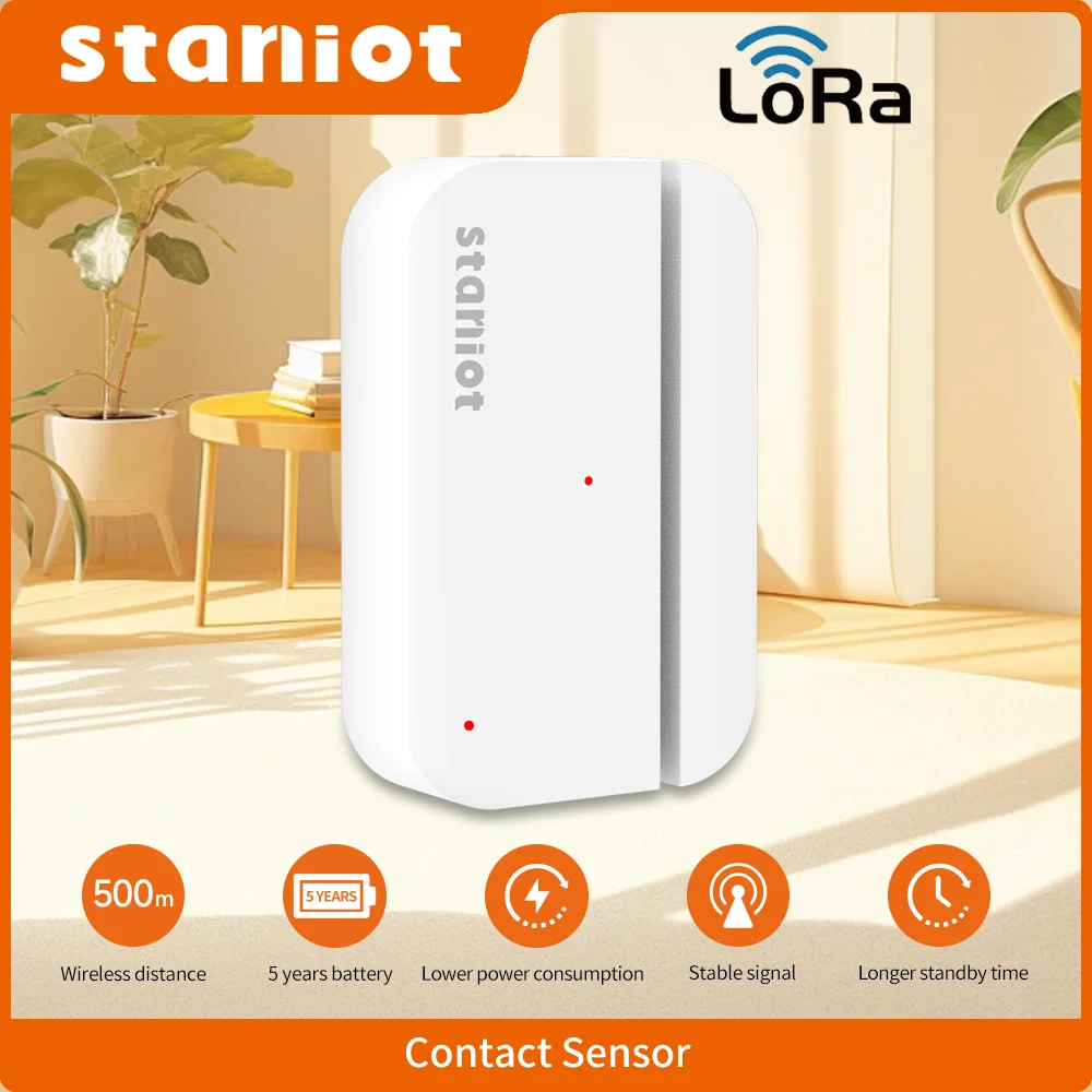 Staniot-Sensor de entrada sem fio para porta e janela, duração da bateria, distância de transmissão, contato, versão LoRa, 5 anos, 500m