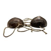 Woman Coconuts Bra with Cord Stylish Coconuts Shell Lingerie Top Natural Bra Novelty Bra Top for Beach Theme Party