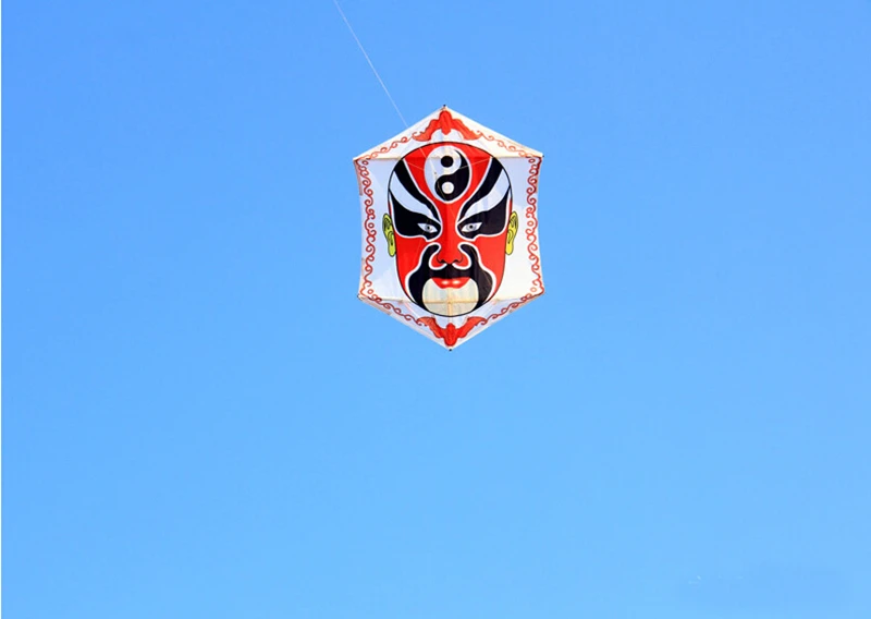 Free shipping Chinese traditional kite Hexagonal kite Peking opera mask kite fabric nylon facebook kites adults kites flying koi