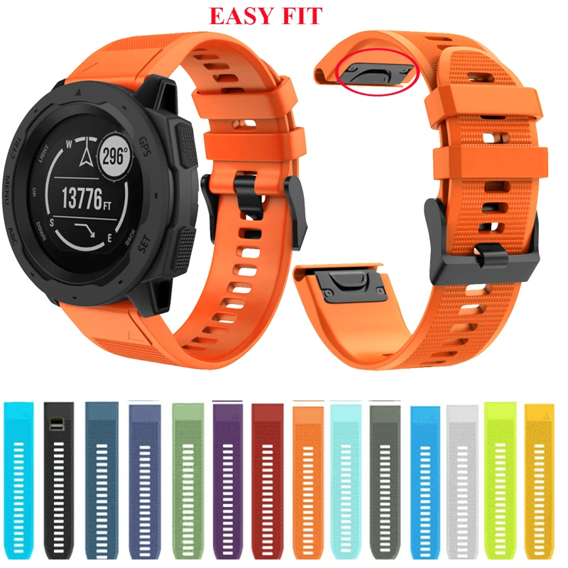 

20 22 26MM Quick fit Strap for Garmin Fenix 6X 6 6S Pro 5X 5 5S plus 3 3HR Bracelet Band Forerunner 935 945 silicone watchbands