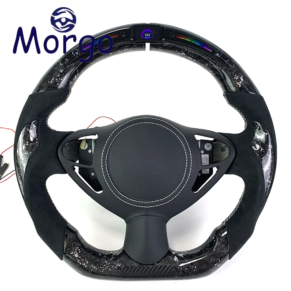 

Для Nissan 370Z Custom Vibration LED Rpm Кованое рулевое колесо из углеродного волокна для Nissan Nismo 370z 370 Racing Style Design