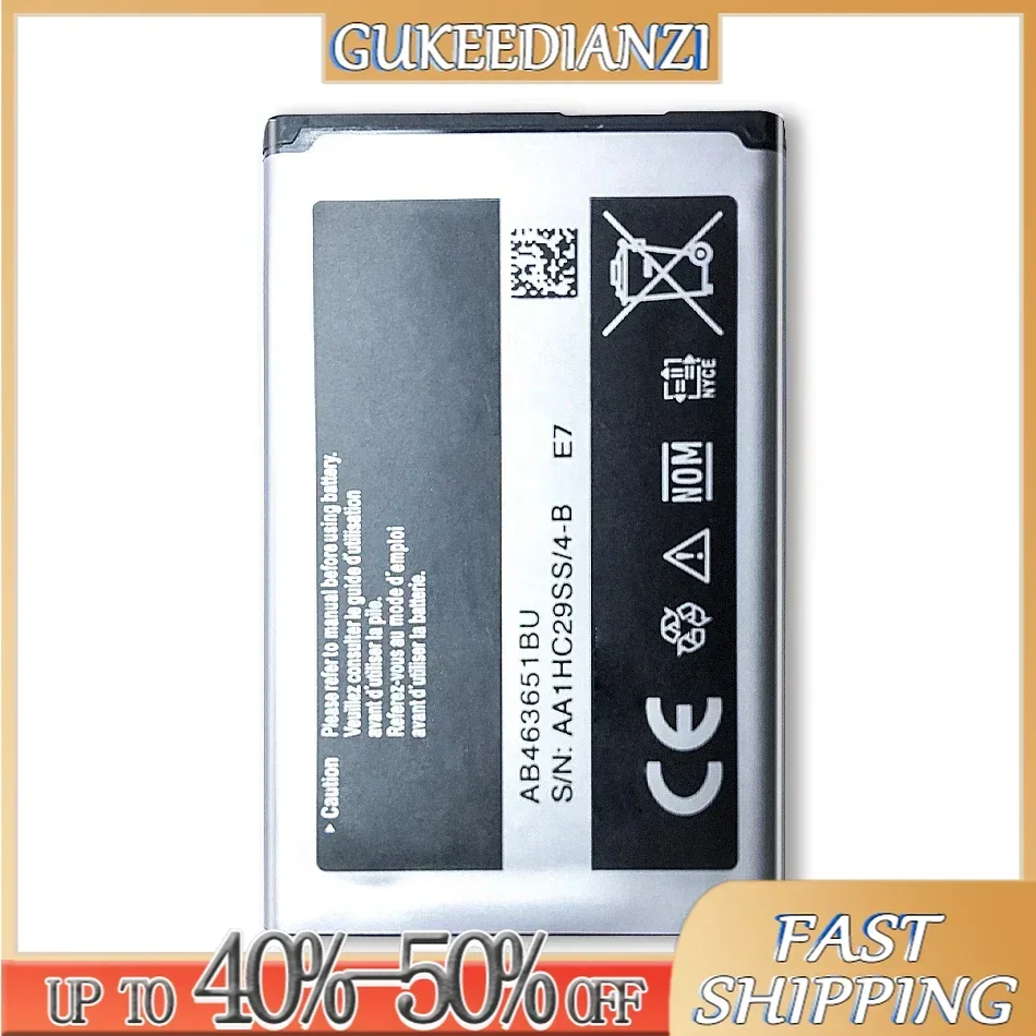 Battery AB463651BU For Samsung W559 S5620I S5630C S5560C C3370 C3200 C3518 J808 F339 S5296 C3322 GT-C3530 S5610