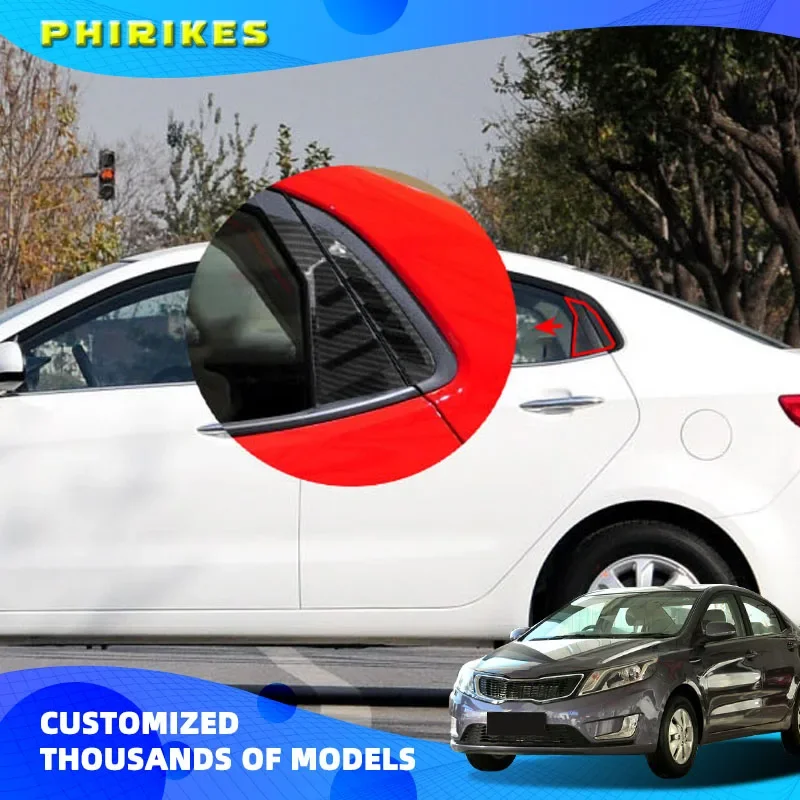

Car Styling For KIA RIo K2 2011~2015 Russia Version Rear Window Blind Shades Louver Molding Cover Sticker Trim Auto Accessories