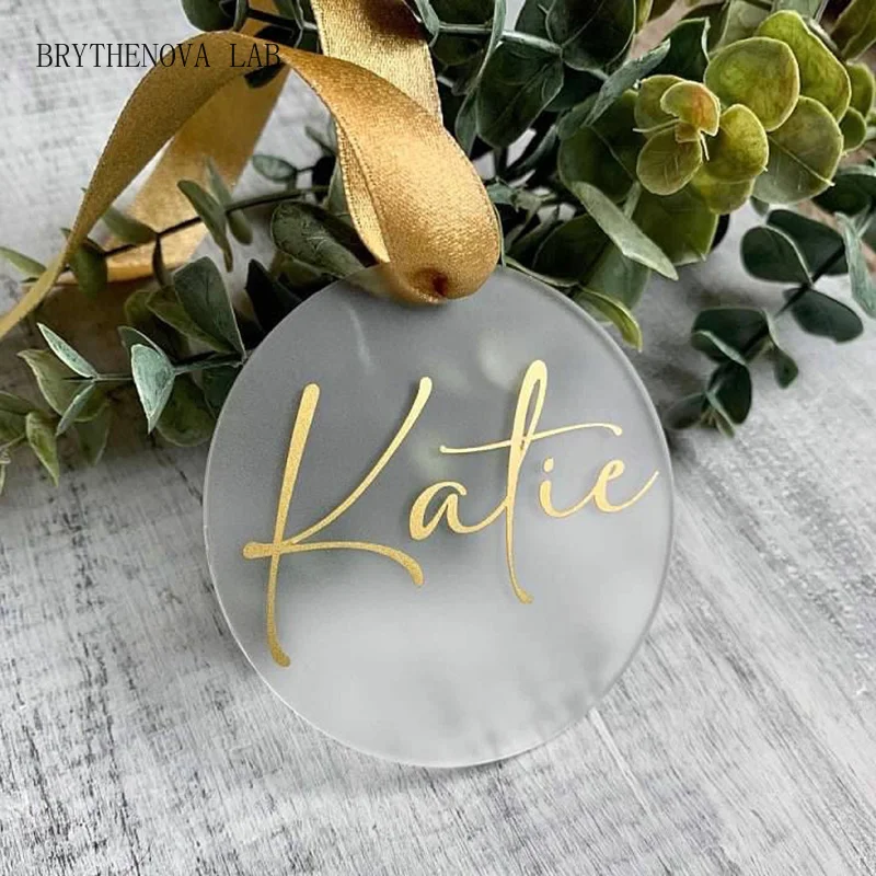 50PCS 15/30/ Frosted Acrylic Circle Blank Holiday Ornaments Wedding Cards Place Gift Tag Place Settings Home Decor Stocking Tags