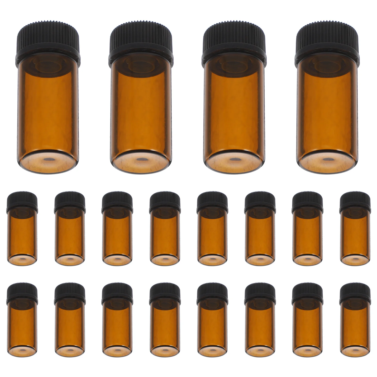 100 قطعة زجاجات الزيوت العطرية الصغيرة 3 مللي قوارير قطارة زجاجية كهرمانية لعينات العطور العلاجية تصميم مانع للتسرب #2