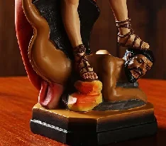 SanMiguel Arcangel Statue St Michael Statue in Colored Resin St Michael the Victoriously Archangel Over Satan Angel Decoration