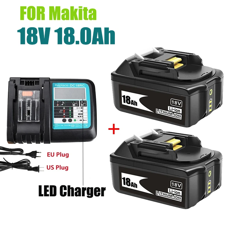 100% For  Makita 18V 18000mAh Aufladbare Power Werkzeuge Batterie mit LED Li-Ion Ersatz LXT BL1860B BL1860 BL1850